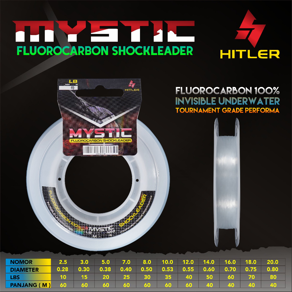 Jual LEADER FLUOROCARBON SHOCKLEADER Hitler Mystic 60 METER | SENAR ...