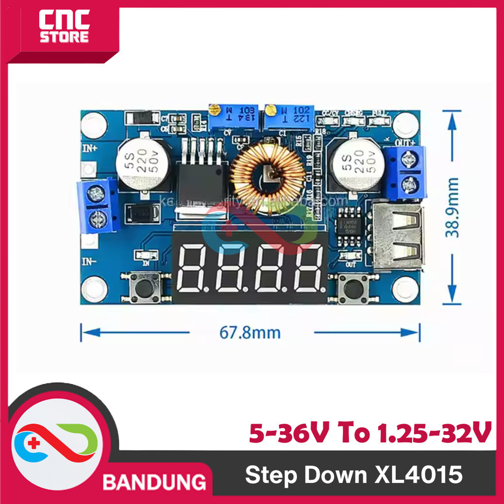 Jual MODUL STEP DOWN XL4015 VOLTMETER 5A CV CV VOLT METER ADJUSTABLE ...