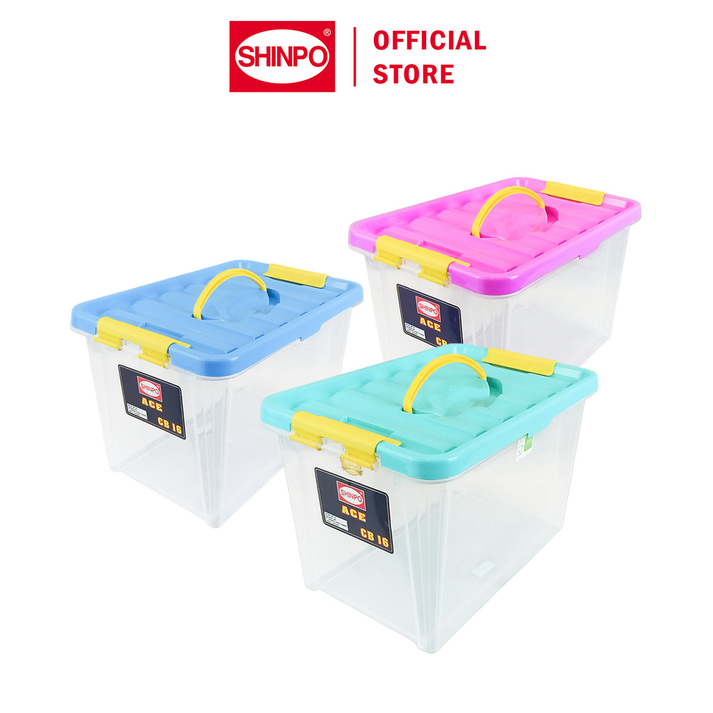 Jual SHINPO Ace Container Box Plastik with Lock Klip Pengunci 16 L ...