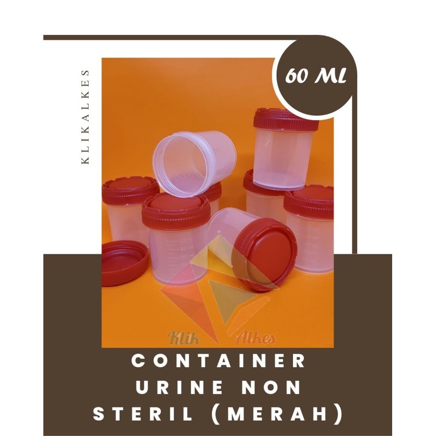 Jual Container Urine NON Sterile (Merah) 60ml | Shopee Indonesia