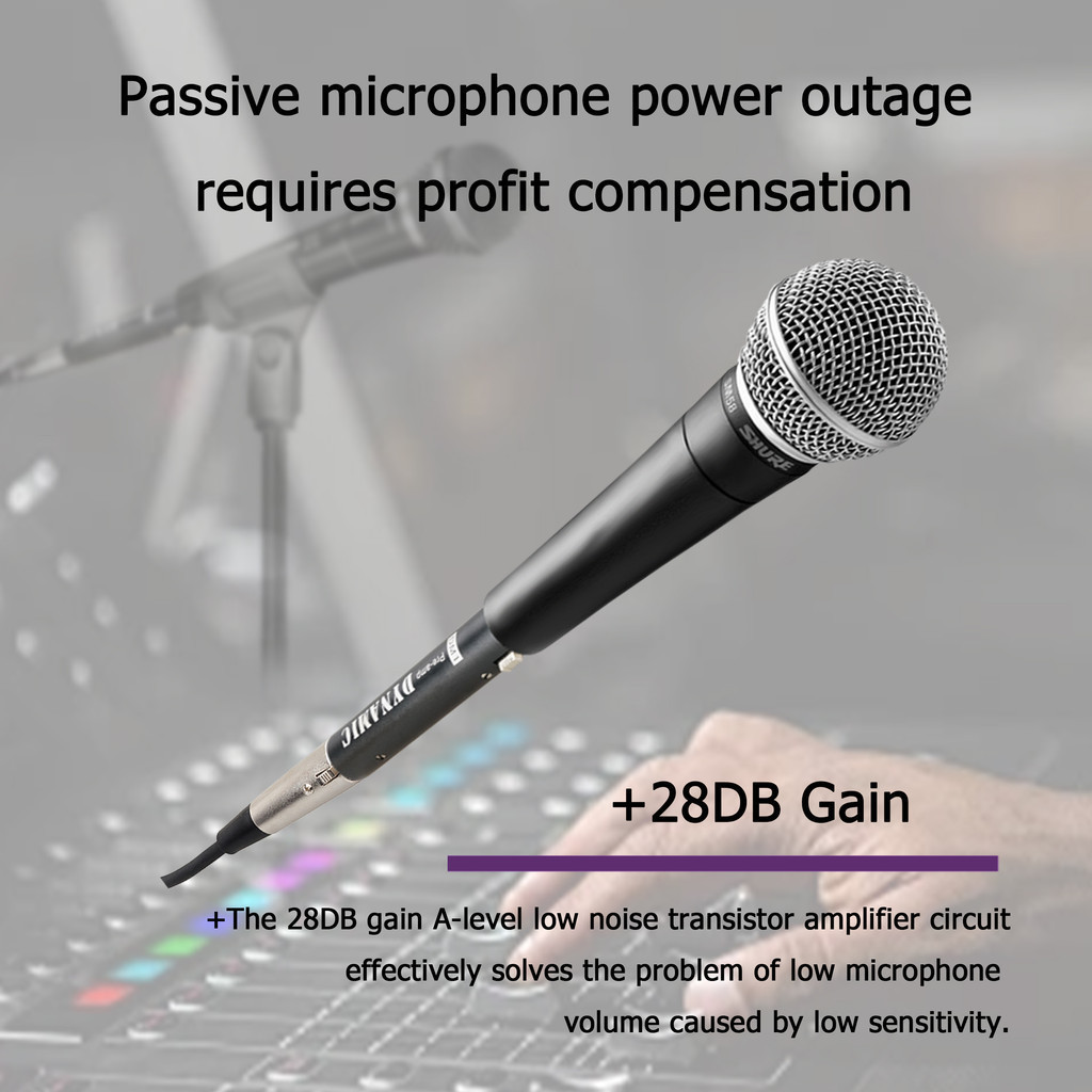 Jual 48V Mikrofon microphone Amplifier +28db kabel motor penguat motor ...