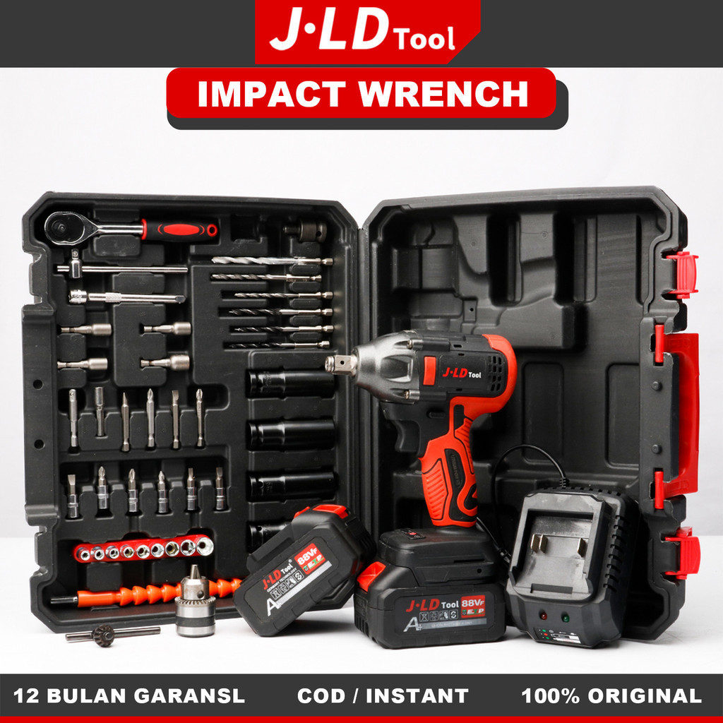 Jual JLD 47pcs Impact baterai lengkap Multifungsi 88VF Brushless Impact ...