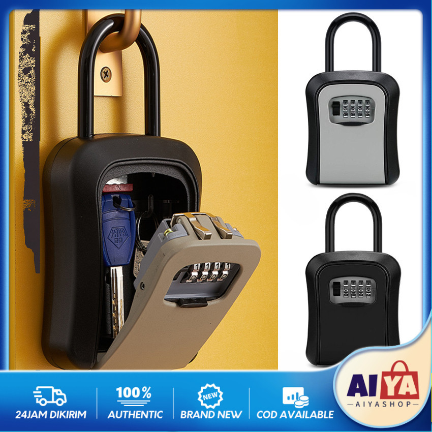Jual Key Safe Box Outdoor 4 Digit Wall Mount Storage Password Lock ...