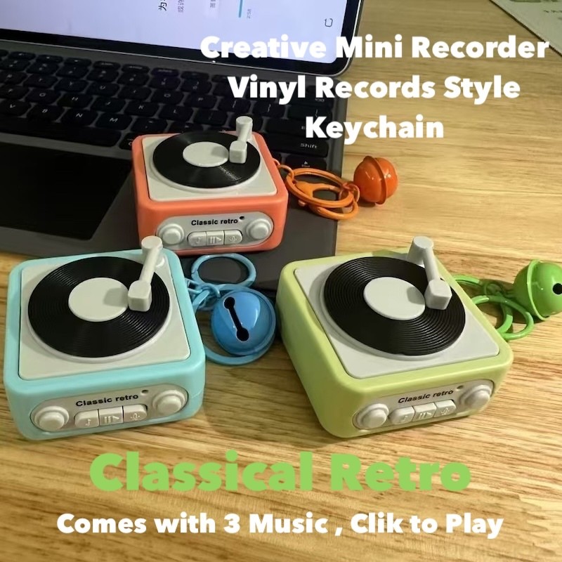 Jual Music Box Retro Mini Recorder Keychain Creative Gantungan Kunci ...