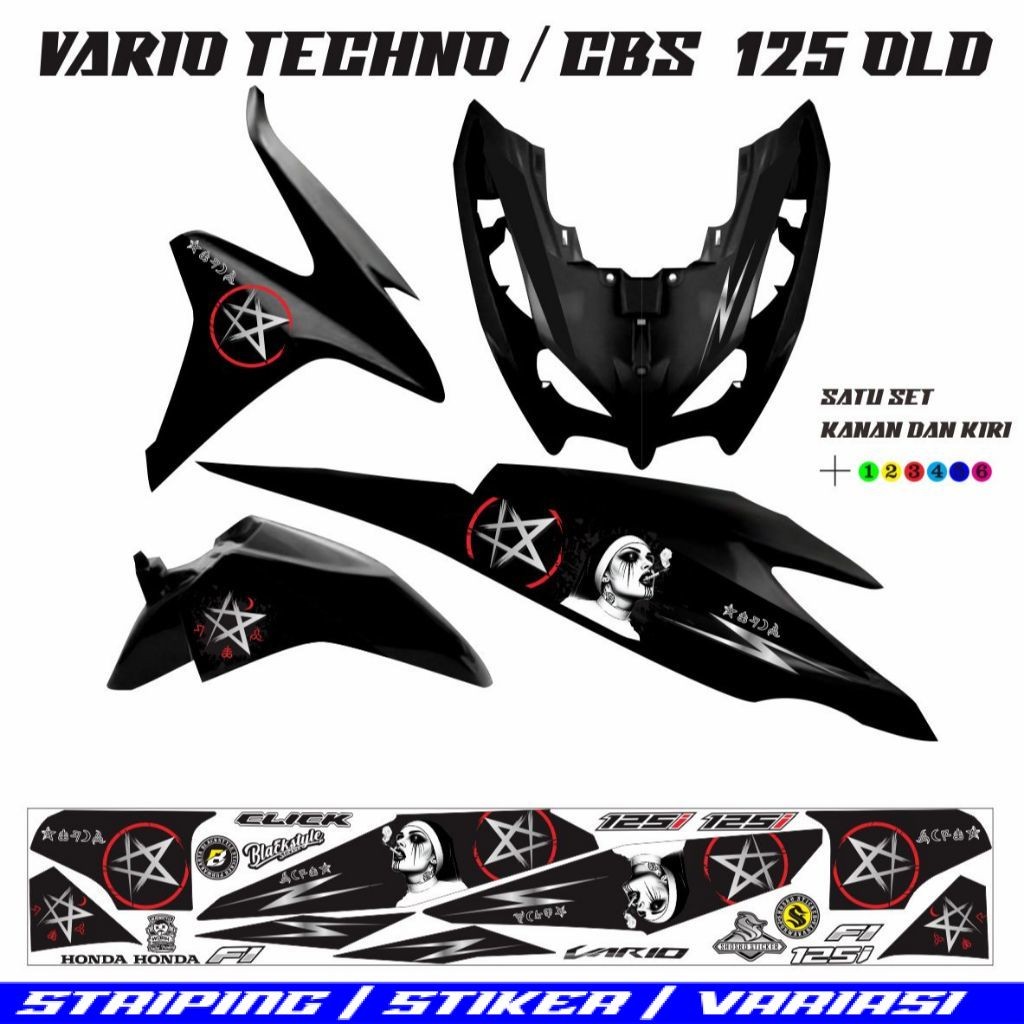 Jual VARIASI MOTOR STRIPING STICKER MOTOR VARIO 125 TECHNO OLD VARIASI ...