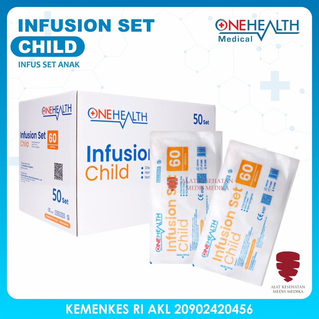 Jual Infusion Set Child 60drop/1ml Infuset Selang Infus Anak Single Use ...