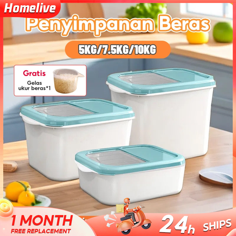 Jual Tempat Beras Kacang 5kg / 7.5kg / 10kg Rice Box Tempat Penyimpanan ...