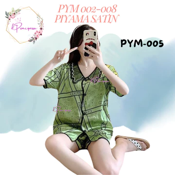Pym 002 8 Piyama Wanita Satin Baju Tidur Wanita Satin Setelan Celana Pendek Satin