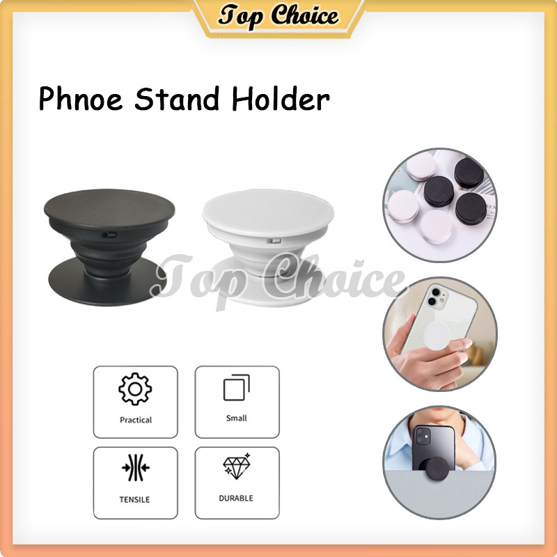 Jual Phnoe Stand Holder Pop Socket Klip Handphone Polos Stand Hp Hitam ...