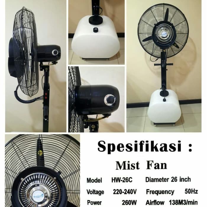 Jual MISTY STAND FAN MISTFAN KIPAS ANGIN AIR EMBUN 26" INCH AIR CAP 60 ...