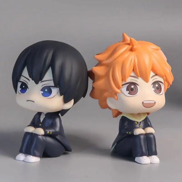 Figura De Anime Haikyuu - Hinata Shoyo O Tobio Kageyama, PVC, 10 Cm, Modelo Sentado Para Colección