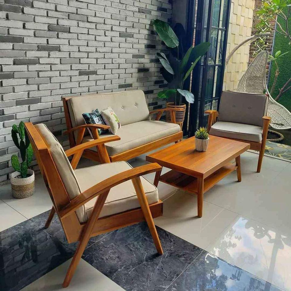 Jual Set Kursi Tamu Jengki Retro Klasik Khas Jawa Kayu Jati Baik Pilihan Hasil Jepara Furniture