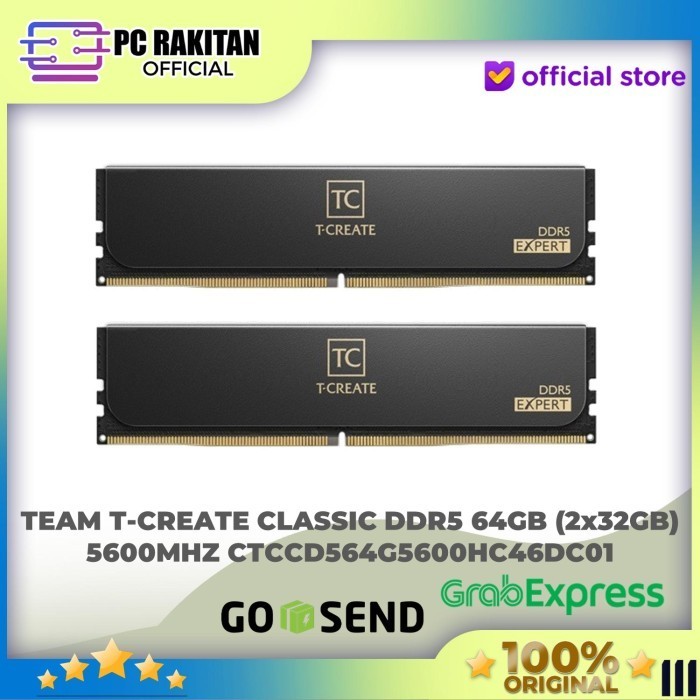 Jual TEAM T-CREATE CLASSIC RAM LONGDIMM DDR5 64GB (32GBX2) 5600MHZ ...