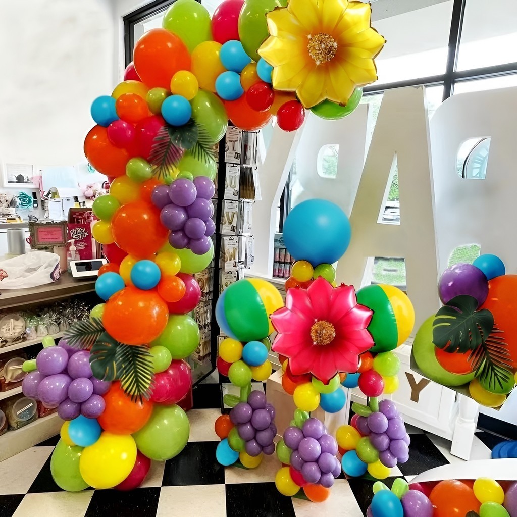Jual Balon Ulang Tahun Set Karangan Bunga Rantai Lengkung Mainan Tiup ...