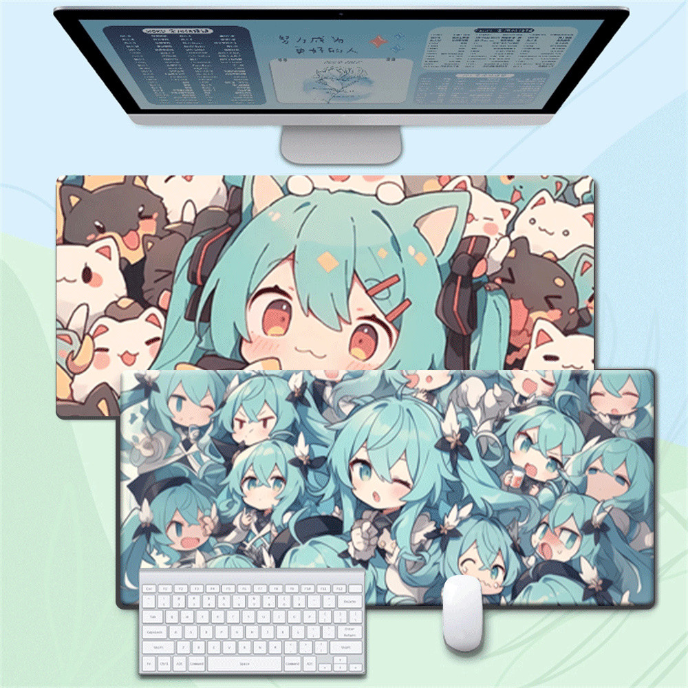 Jual Mouse Pad Large Size Cute Game Characters Hatsune Miku Keyboard ...