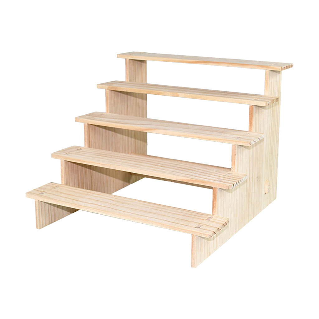 Jual Wooden Riser Display Shelf Organizer Rectangle Wood Display Riser ...