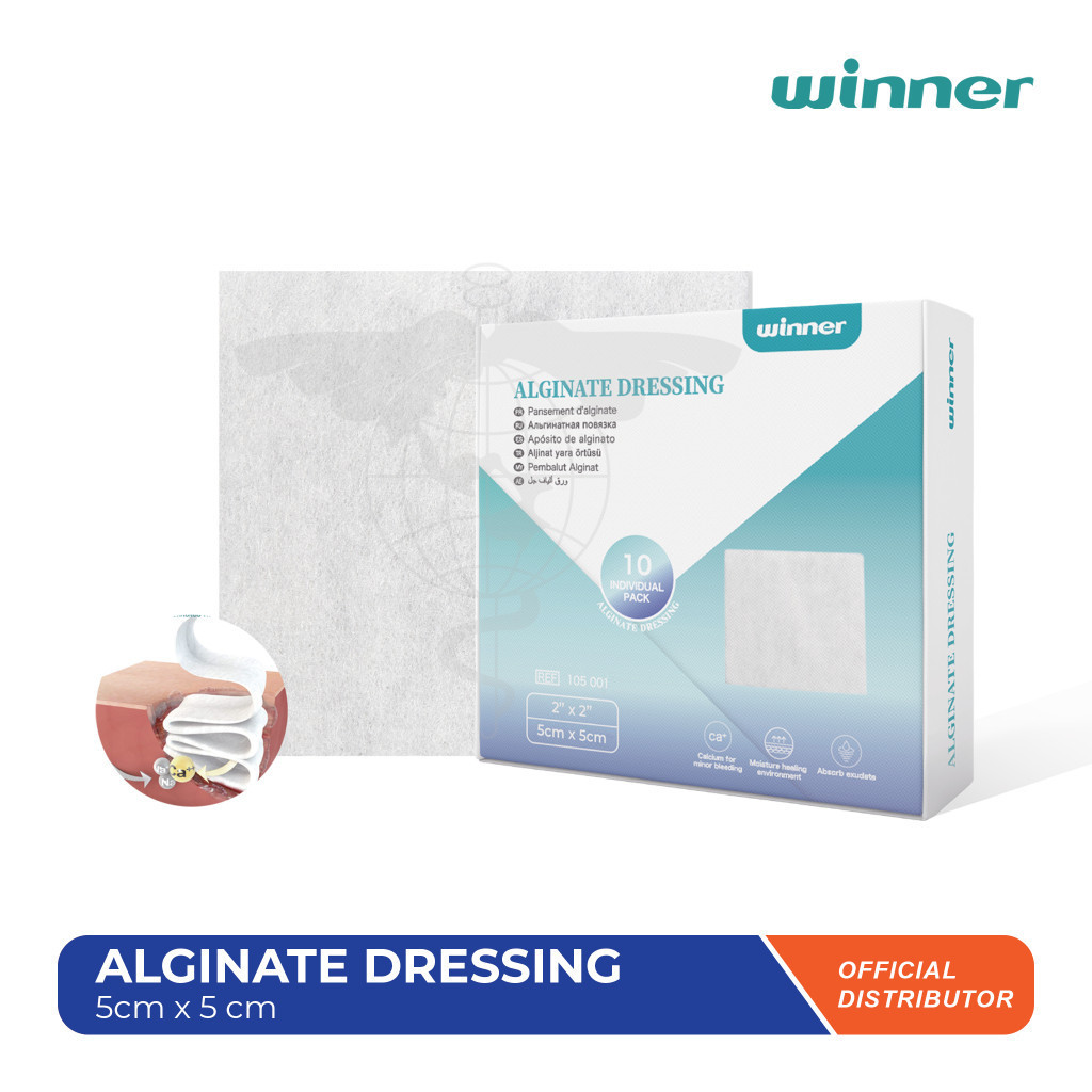 Jual WINNER Alginate Dressing Calcium 5cm x 5cm Pembalut Luka | Shopee ...