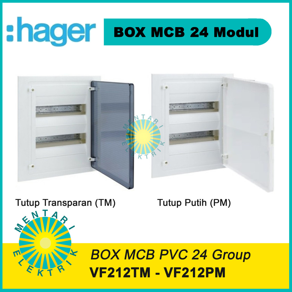 Jual Box MCB HAGER Inbow Tanam 24 Modul / 24 Group VF212 PM - TM ...