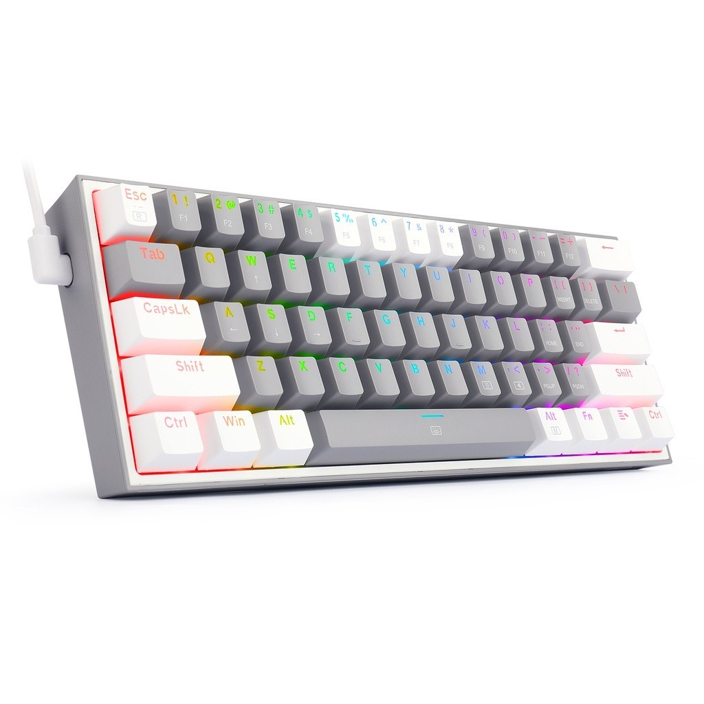 Jual Redragon Mechanical Gaming Keyboard 60% GREY WHITE FIZZ - K617RGB ...