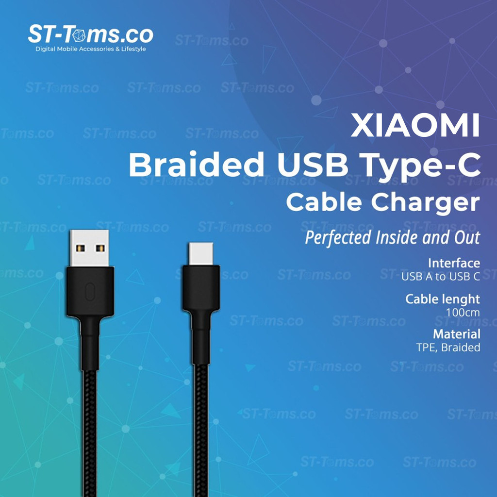 Jual Xiaomi Mi Type-C Braided Cable USB A USB C Fast Charging 1M ...