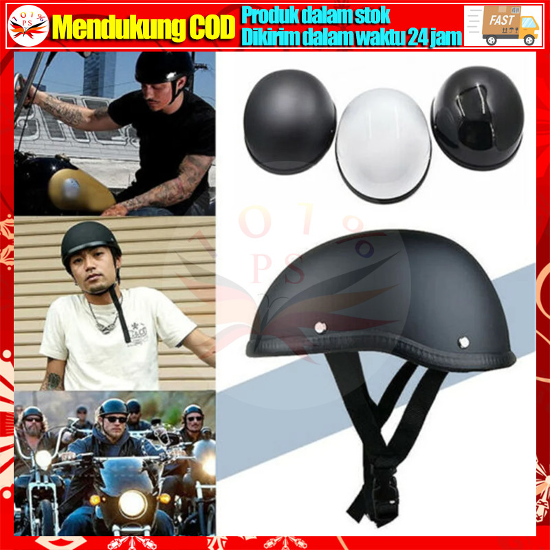 Retro Half Helmet Beanie - DOT/ECE Geprüft Für Motorrad Cruiser Chopper