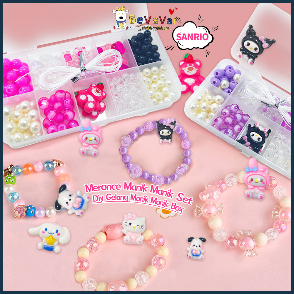 Jual BEVAVAR paket meronce manik manik set diy gelang manik manik box ...