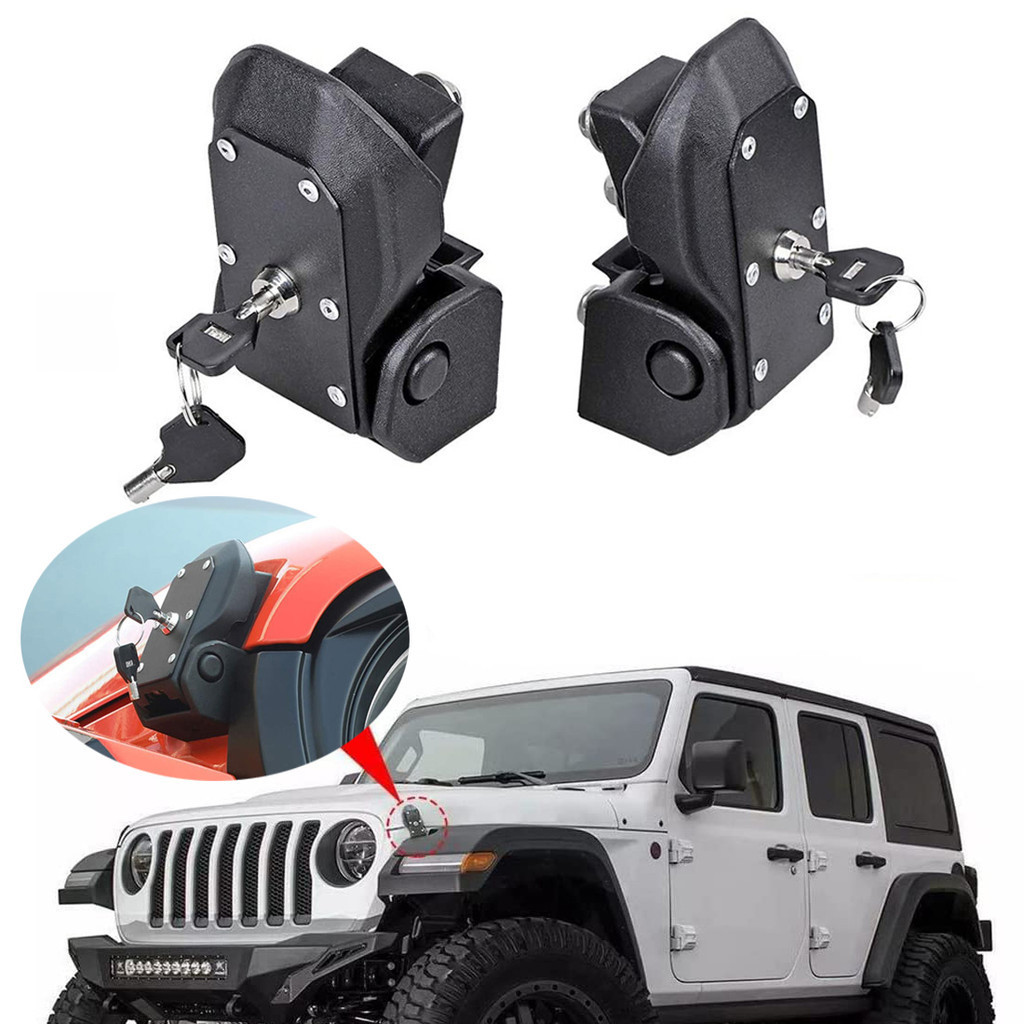 Toppower Hood Locking Catch Kit For Jeep Wrangler JL (2018-2025) & Gladiator JT – American Flag Design