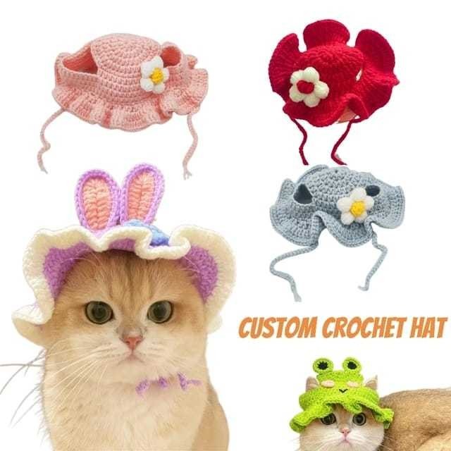 Jual Topi Bucket Hat Kucing Anjing Aksesoris Kucing Anjing Trendi Topi ...