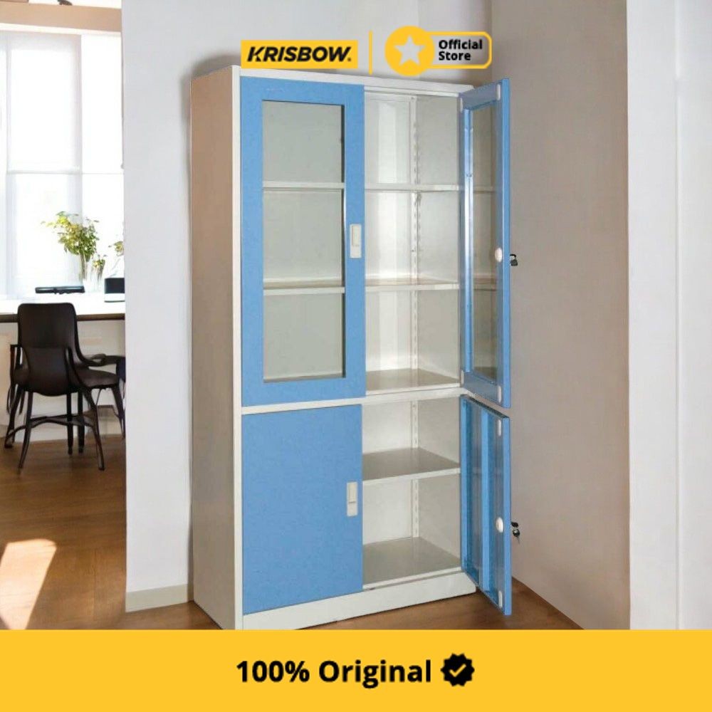Jual Krisbow File Cabinet Lemari Kantor 4 Pintu - Biru | Shopee Indonesia