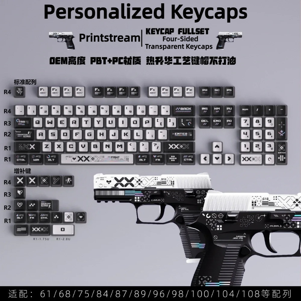 Jual CSGO Transparent Pudding Personalized Keycaps Cool PBT Keyboard ...