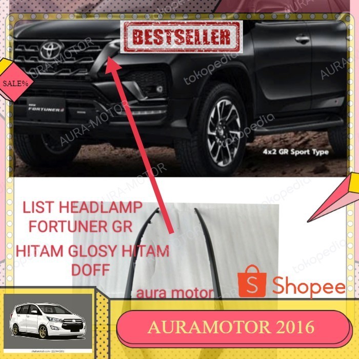 Jual List Headlamp Alis Lampu Toyota Fortuner Gr Sport Original Hitam