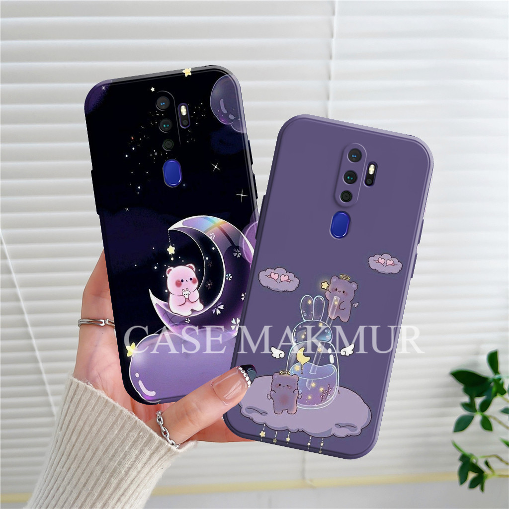 EASSGU Custodia In TPU Silicone Per OPPO A9 2020 / A5 2020 - Cover Trasparente Con Motivo Dipinto Panda, Protezione Antiurto