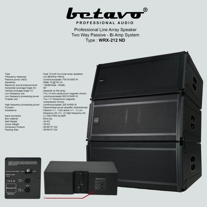 Jual Speaker line array 12 inch professional Betavo wrx 212nd HARGA PER ...