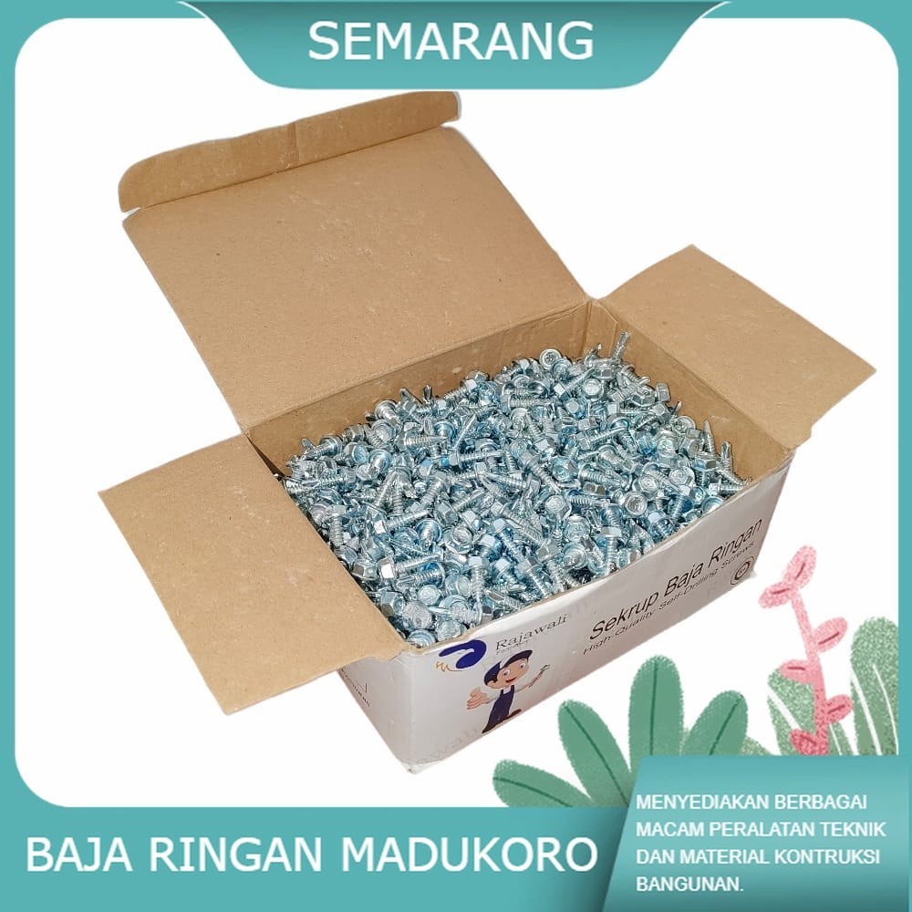 Jual (BRSP) Baut Roofing Roping Rumping Baja Ringan Screws 10x16mm isi ...