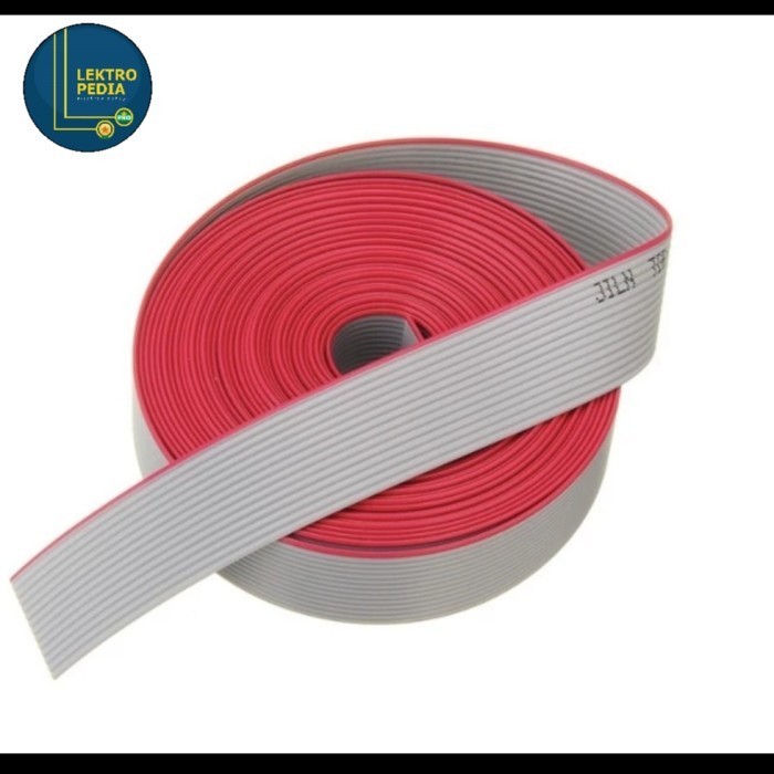 Jual Kabel FLAT 16p abu 1 meter Pita 16pin 16 p pin IDC Cable running ...