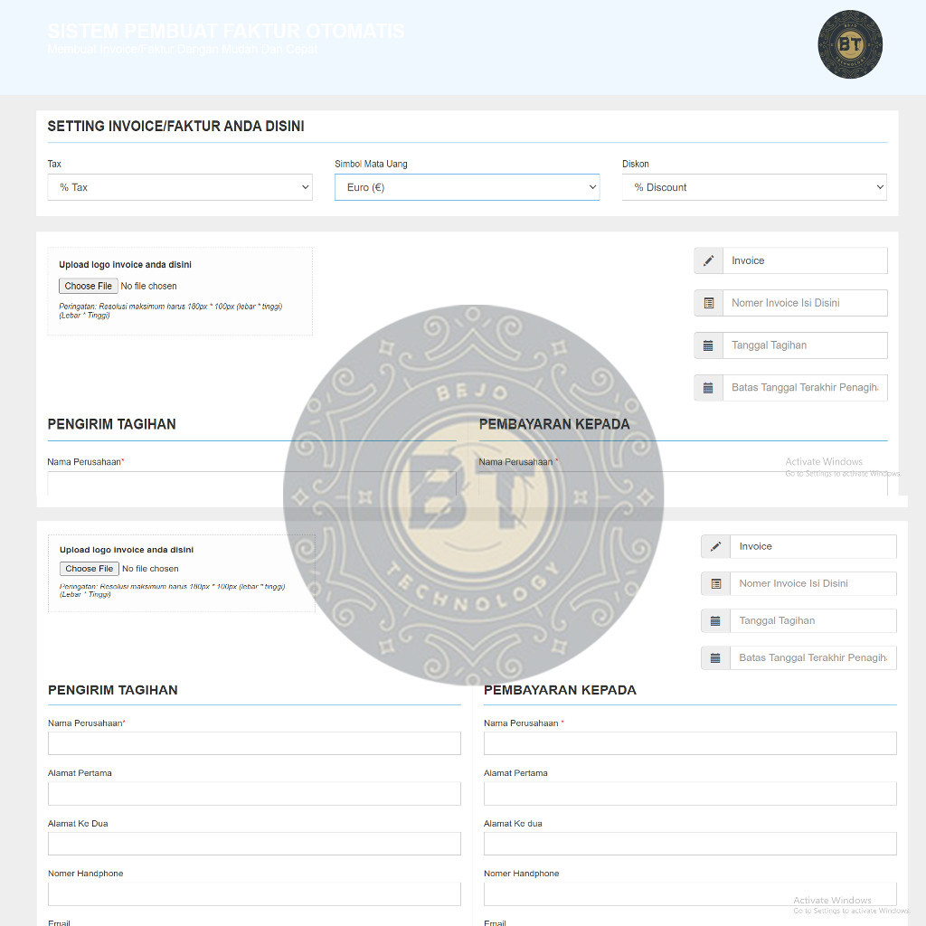 Jual APLIKASI WEB PHP SOURCE CODE GENERATE FAKTUR INVOICE OTOMATIS ...