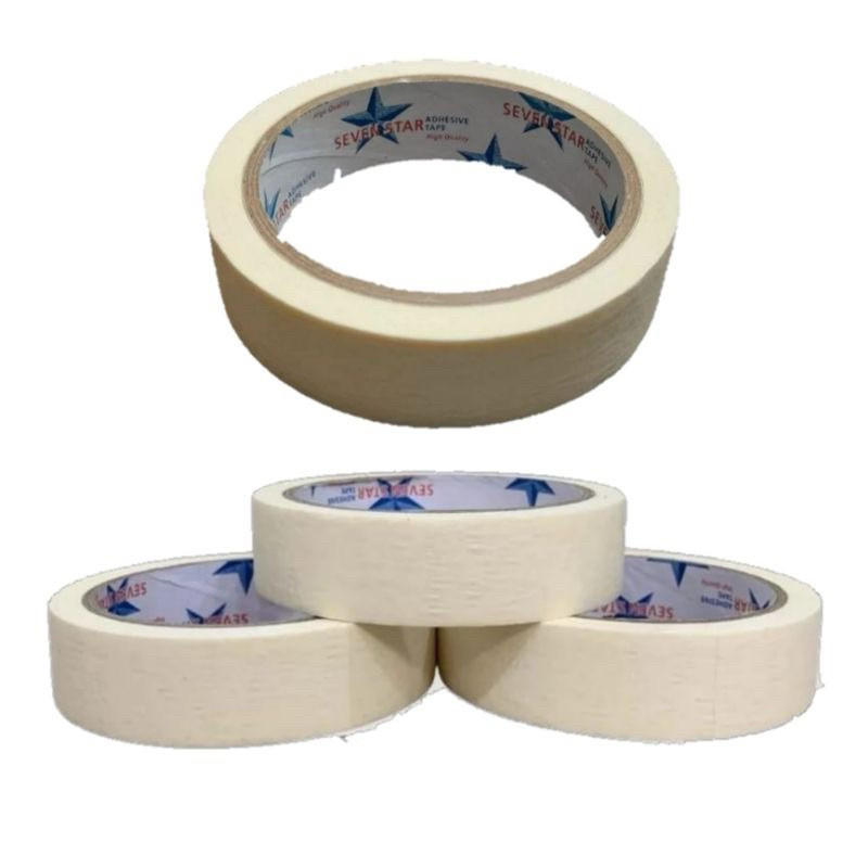 Jual Isolasi Kertas Seven Star 24Mm 20 Yard Masking Tape Lakban Kertas 