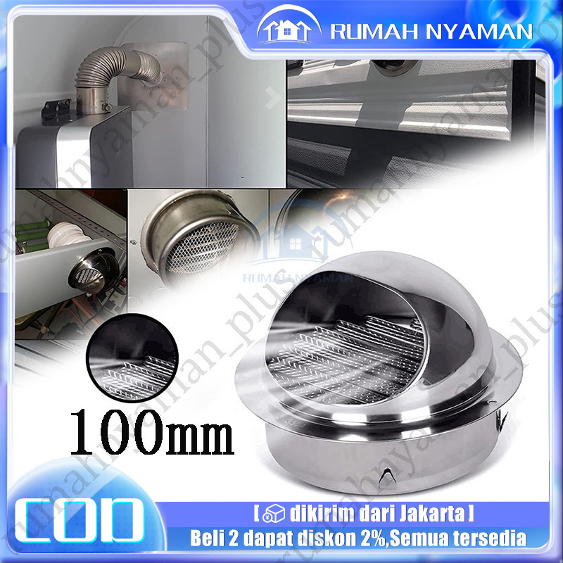 Jual 100MM Wall Air Vent Grille Ducting Ventilation Extractor Outlet ...