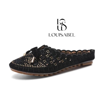 LOUISABEL Lace Ballerina Ribbon Sepatu Flat Shoes Loafer Wanita LSB JN337