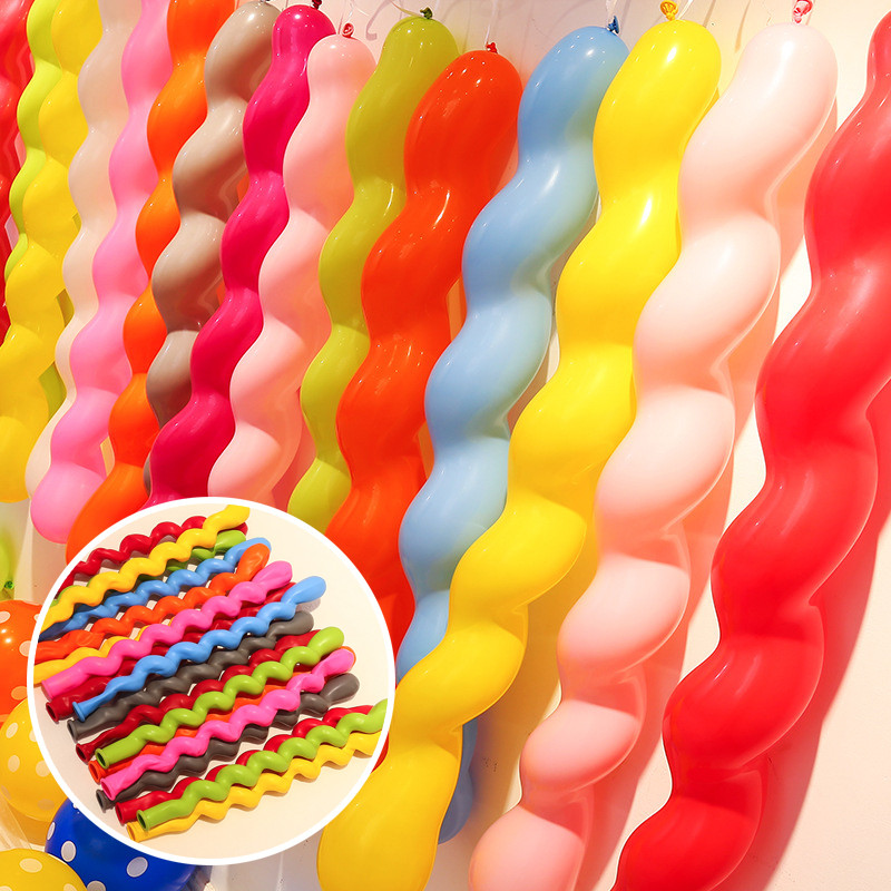 Jual 50Pcs Giant Balloons 1.5g Rubber Helium Spiral Latex Balloons ...