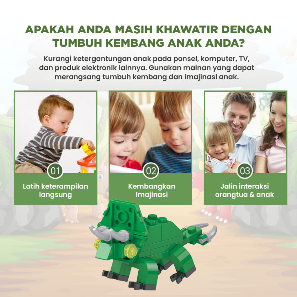 Jual Yuxuan - Nano Block Model Dinosaurus - Mainan Bricks Nano Blok ...