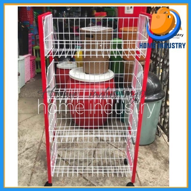 Jual Rak Serbaguna Besi Susun 4 Roda/Rak Besi/Rak Gudang/Rak Ciki Besi ...