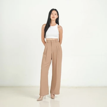 Tutuloph Basic Long Kulot V3 Kulot Celana Karet Kantor Highwaist Pants Flowy Pants All Size