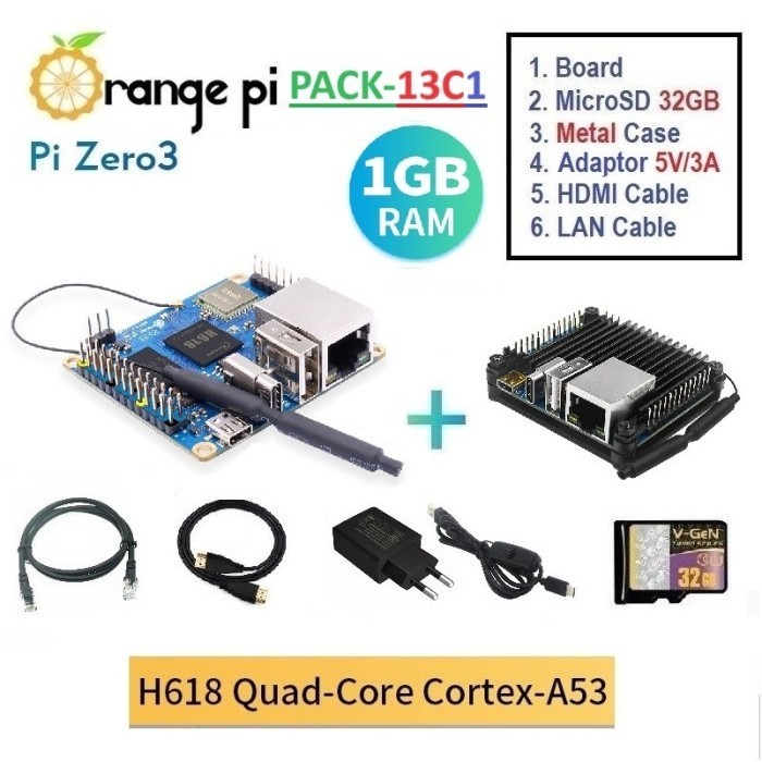 Jual DS99 PACK-13C1 : Orange Pi Zero 3 (1GB) - Complete SET | Shopee ...