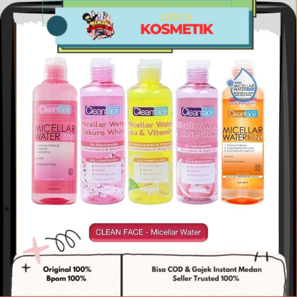 Jual CLEANFACE - MICELLAR WATER SERIES ( 100 | 250 ml ) - Air Pembersih ...