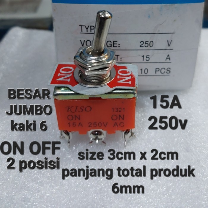 Jual BSM saklar swith switch tombol tongkat tuas on off besi besar 6p ...