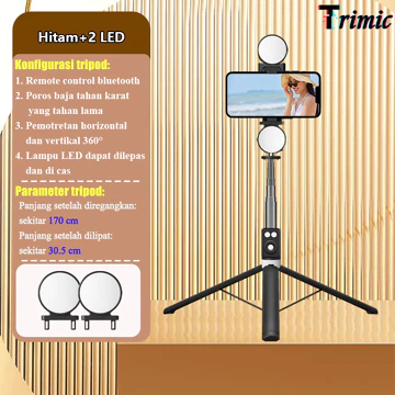 Trimic 170cm Selfie Stick Tongsis Tripod 7 Tombol Bluetooth Remote Control Tongkat Selfie