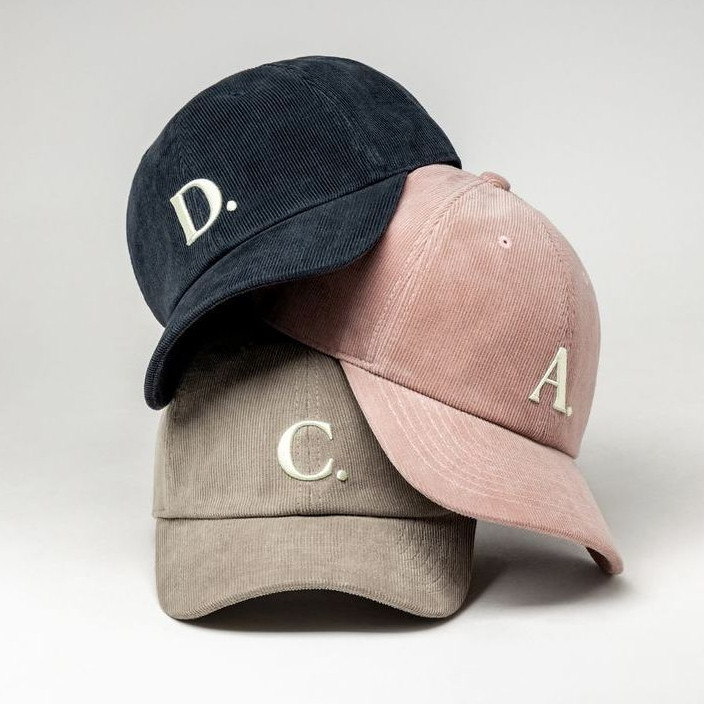 Jual Topi polocaps corduroy custom bordir inisial huruf A-Z | Shopee ...