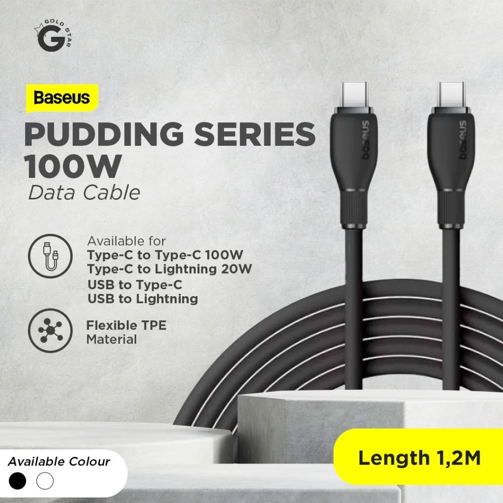 Jual Baseus Pudding Series Fast Charging Cable iPhone USB/Type-C