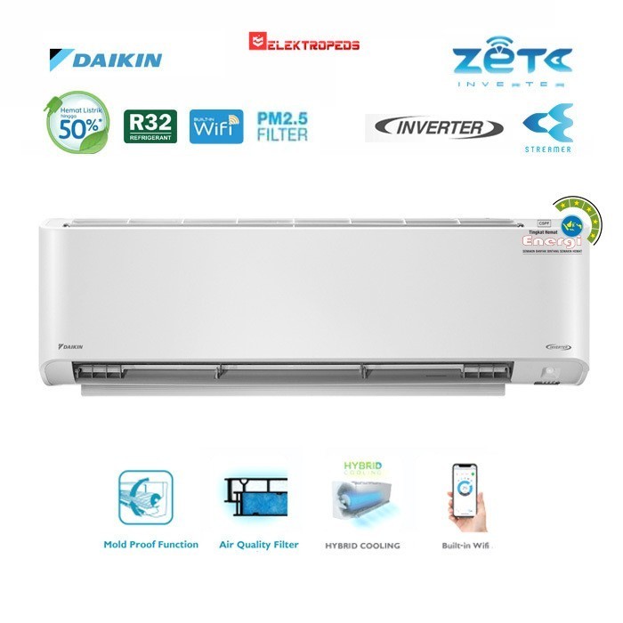 Jual Ac Split Wall Daikin Pk Zeta Inverter Ftkz Xvm Daikin Ac Shopee Indonesia